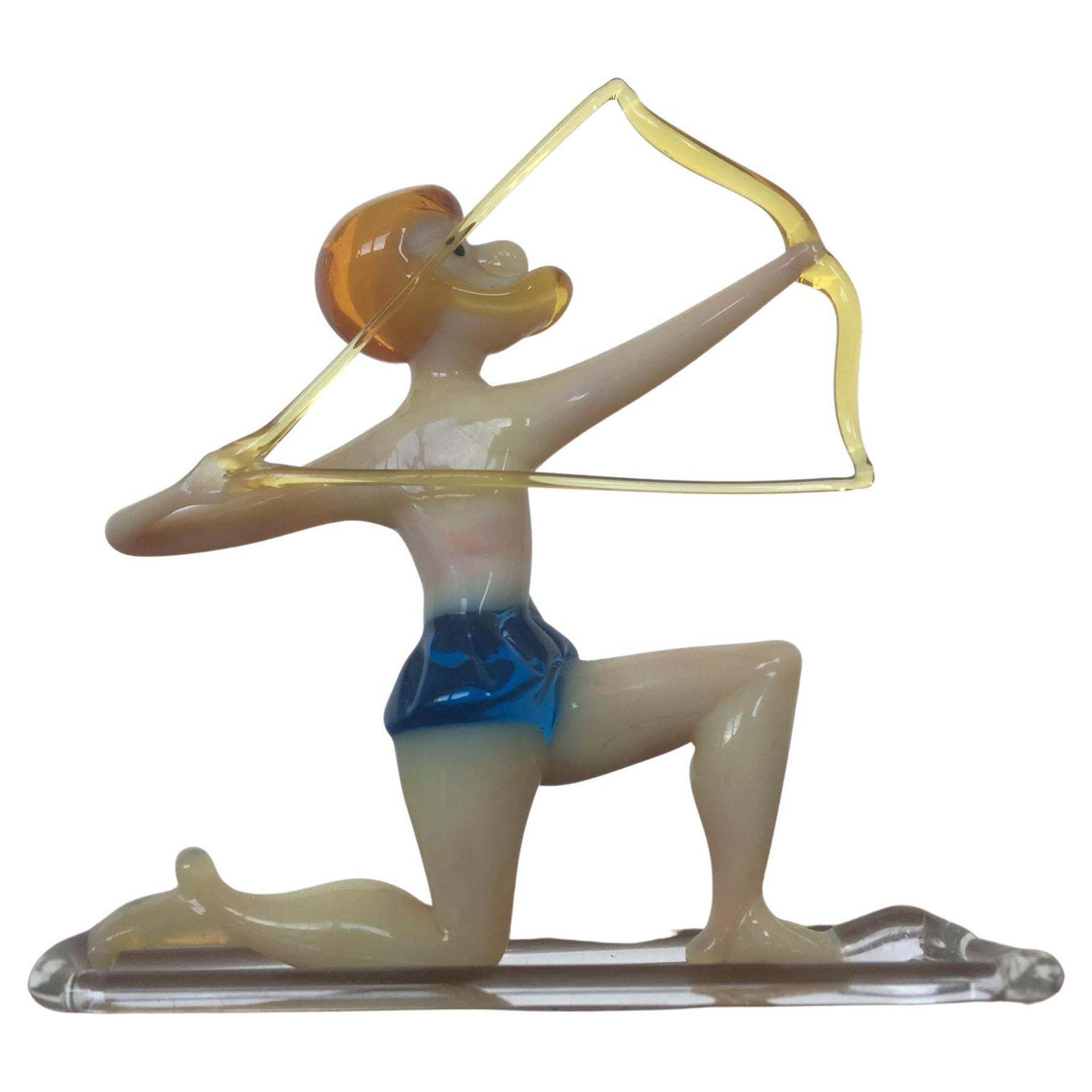 Original Hand Made Glass Sculpture   Signs Of The Zodiac / Sagittarius   1960