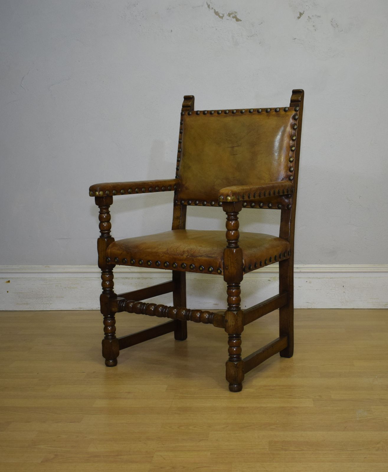 photo buy Early 20th Century Carved Oak Armchair