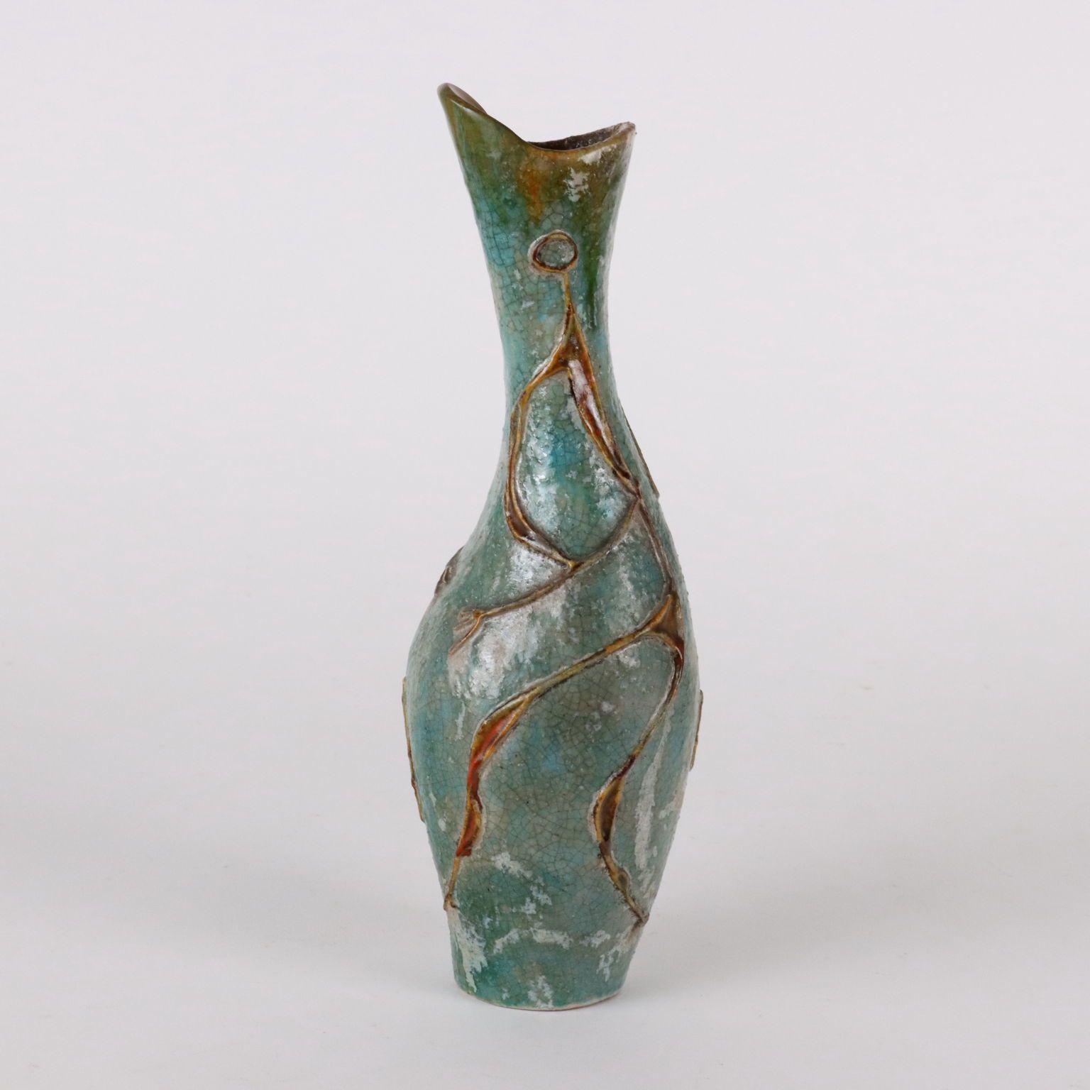 C. Zauli Vase Terracotta Italy 1950s photo vintage