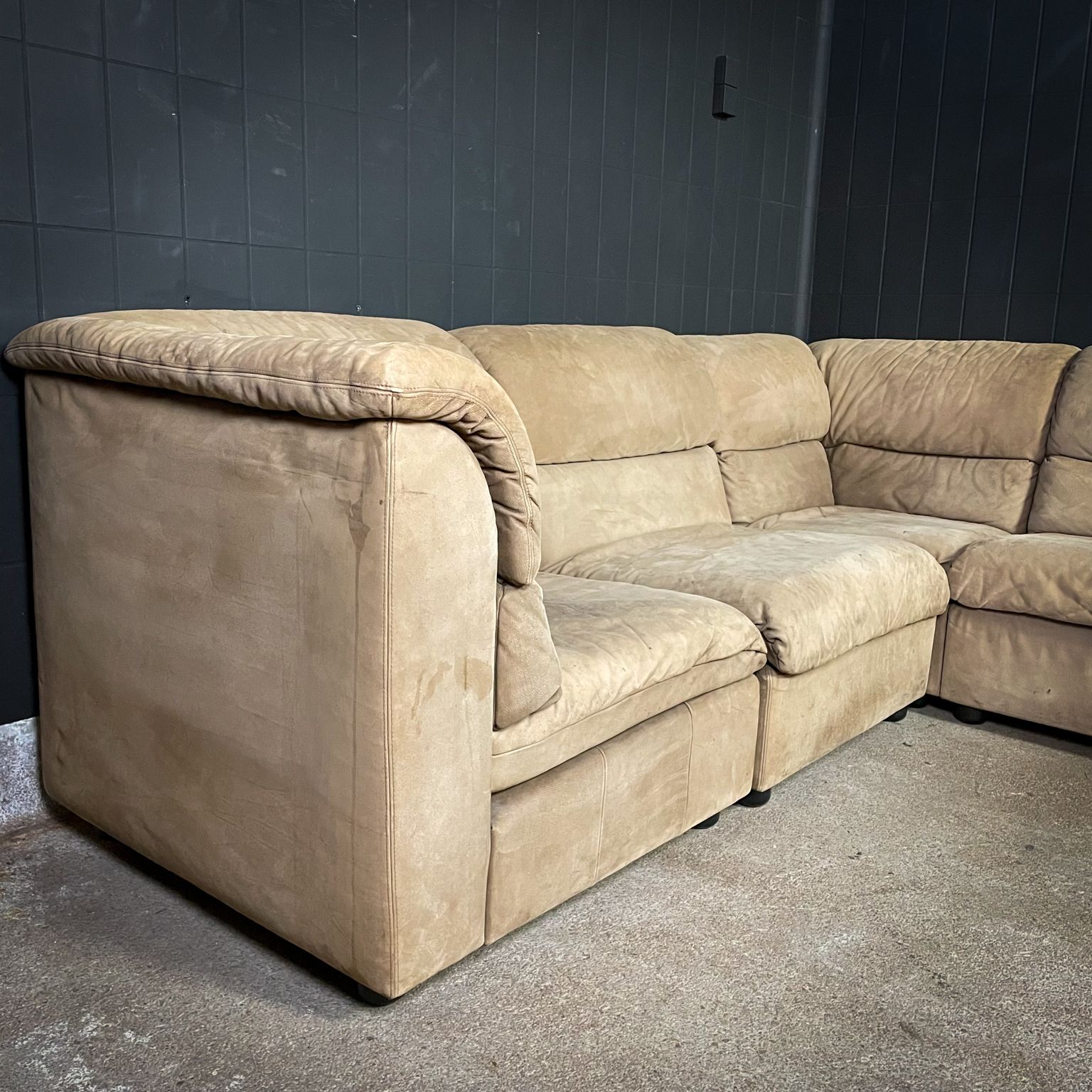 Rolf Benz Elements Hoekbank – Naturel/Zandbruin Leer – 5 Delen photo Meubels