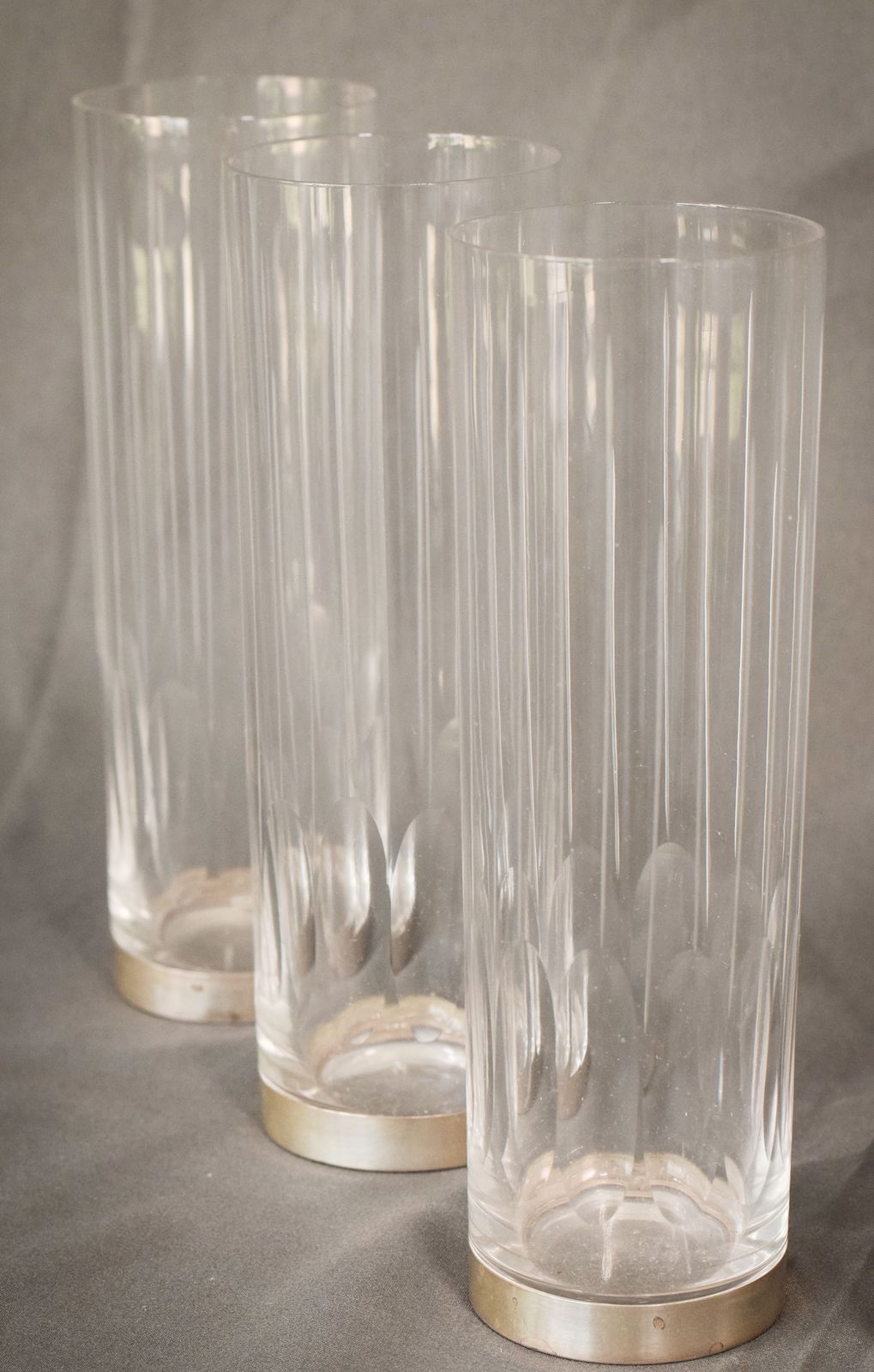 Set Van 6 Glazen Met Zilveren Voet photo for sale