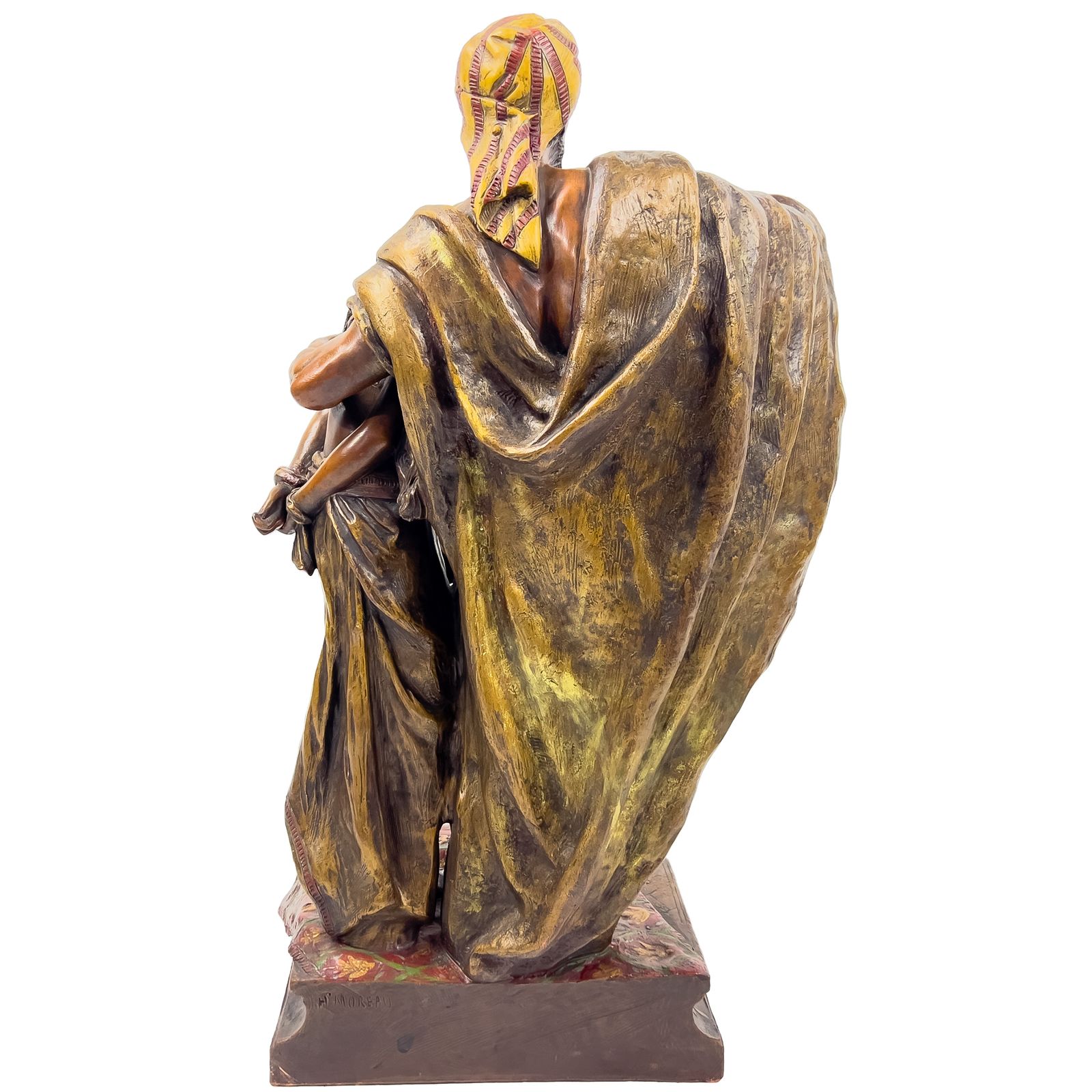 19th Century Terracotta Figure Of An Oriental Lady And Arab Man, Signed H. Moreau photo for sale