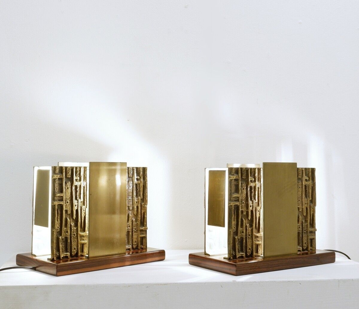 Pair Of Italian Bronze Table Lamps By Luciano Frigerio photo furniture