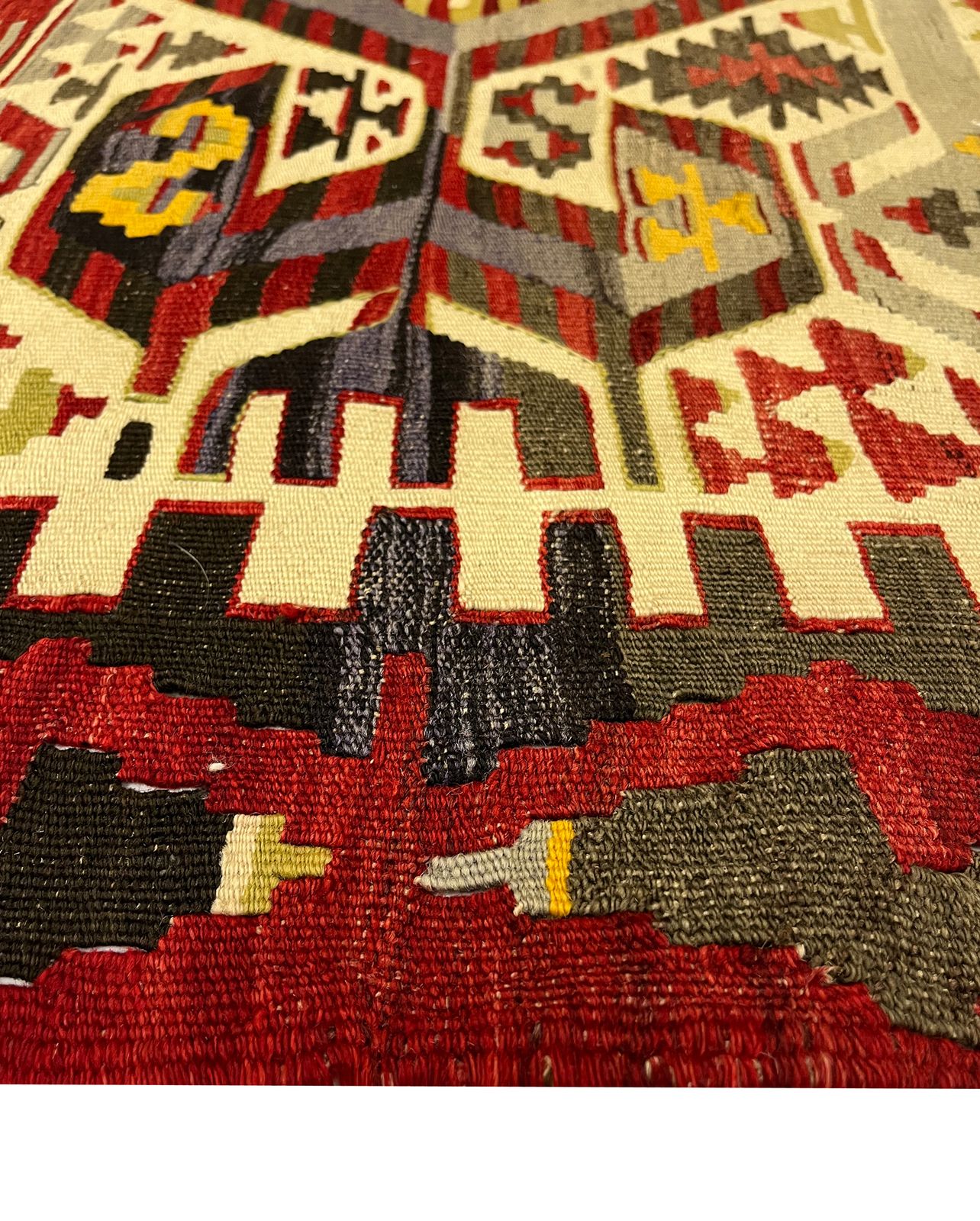 Vintage Wool Turkish Kilim photo Textiles