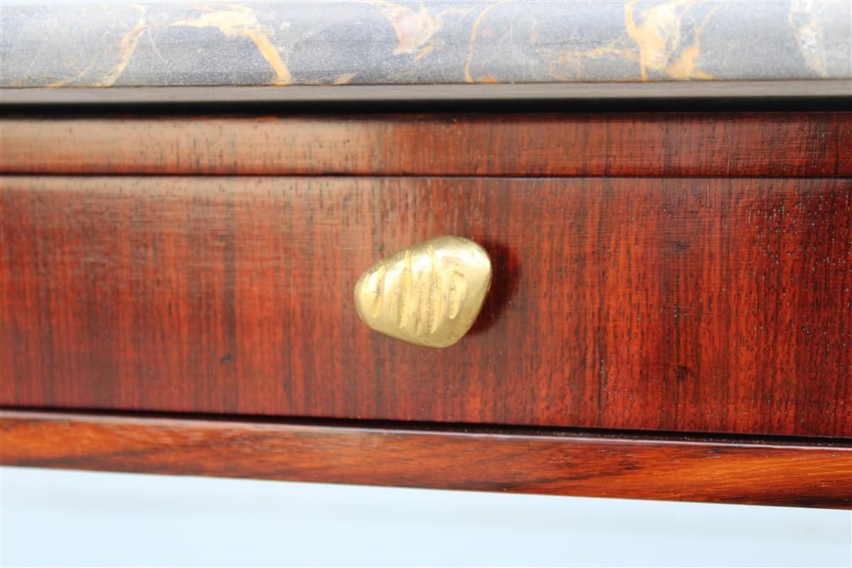photo for sale Mid Century Italian Console Wood Marble Portoro Solid Brass Paolo Buffa Design