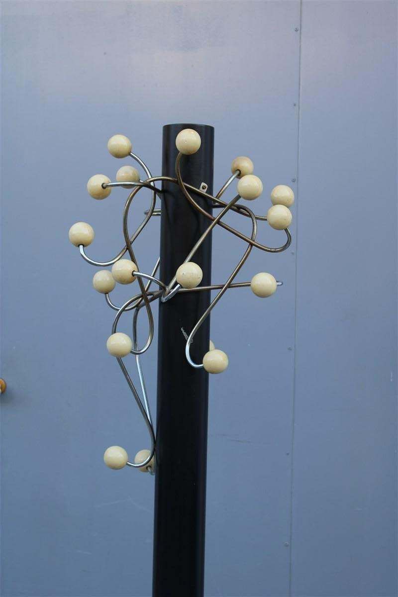 photo furniture Black Metal And Steel Sculpture Clothes Hangers, Italy, 1970s