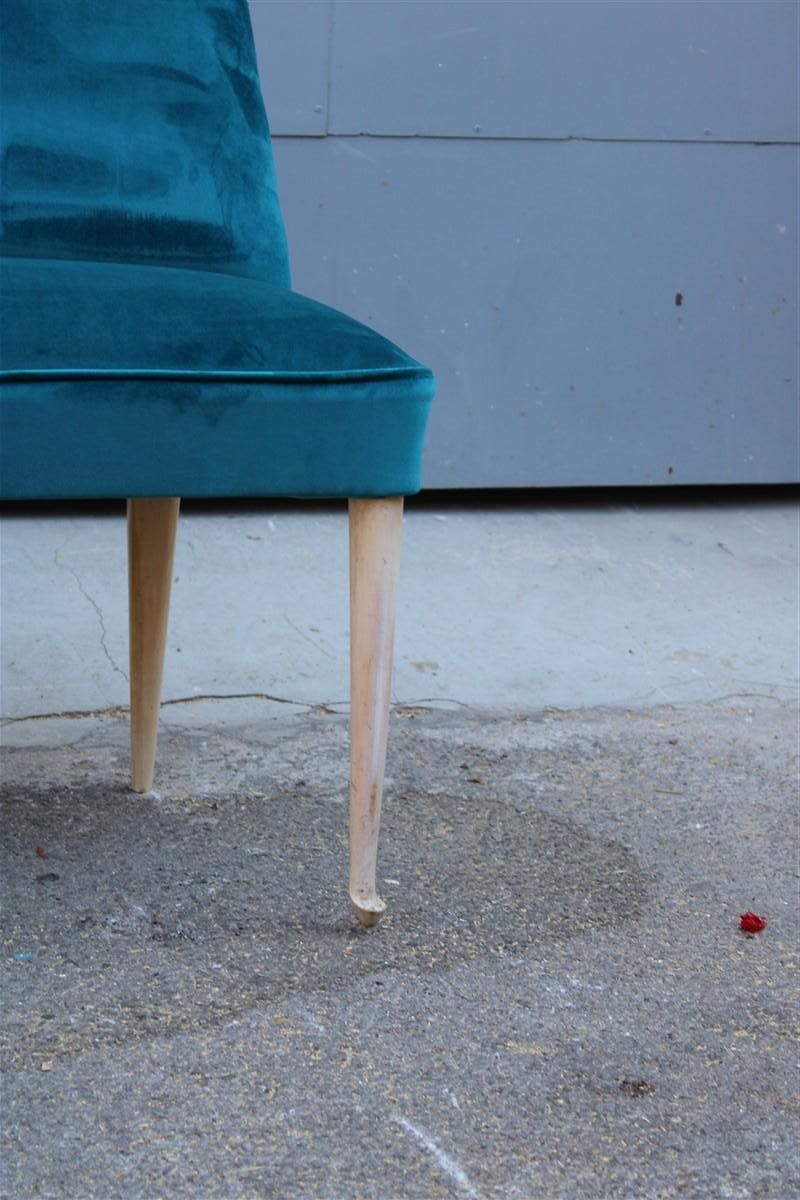 Small Sofa Italian Mid Century Design Green Velvet Cesare Lacca, 1950s photo for sale