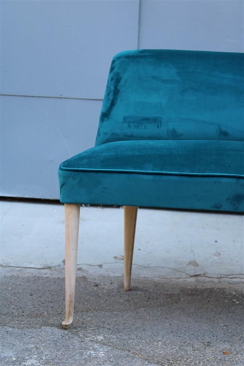 Small Sofa Italian Mid Century Design Green Velvet Cesare Lacca, 1950s photo 2583.0