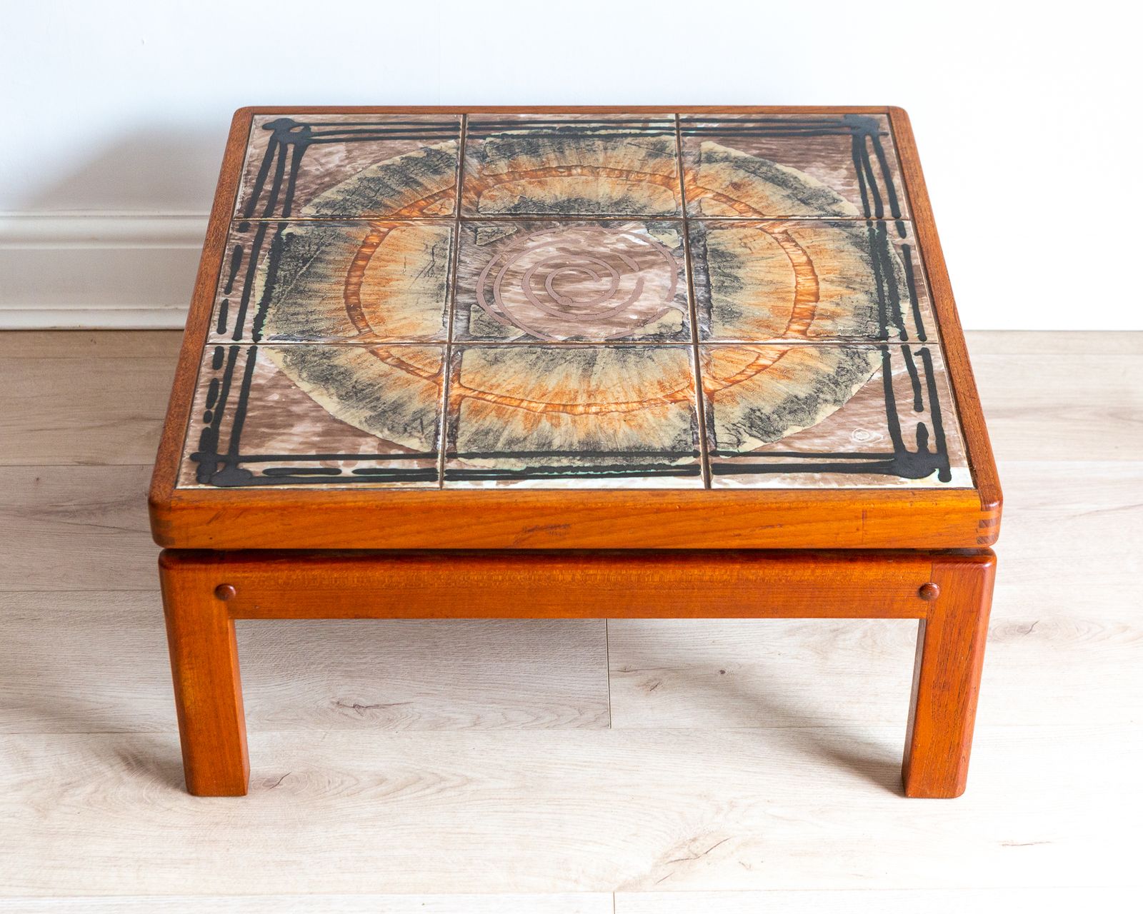 photo buy Signed Danish Ceramic Tiled Floating Ox Art Trioh Coffee Table Scandinavian 1970s Mid Century