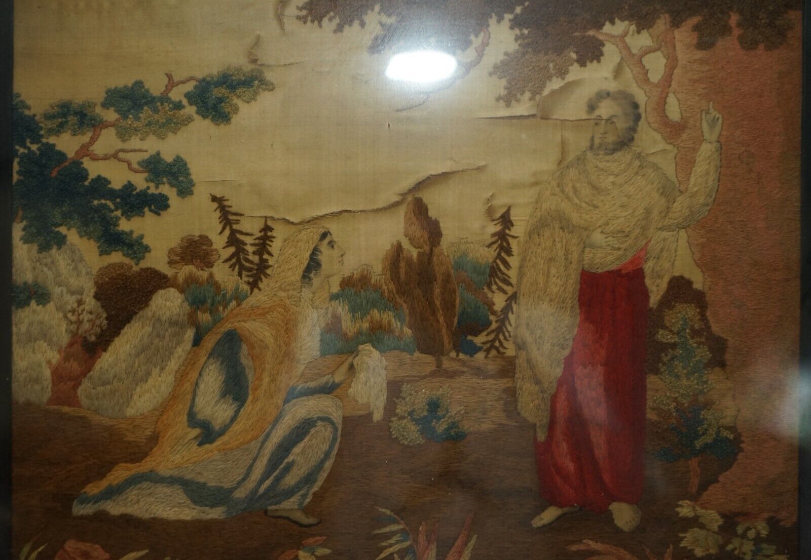 Art Ancient 17th 18th Century Silk Hand Woven Tapestry, 300 400 Years Old Must See photo