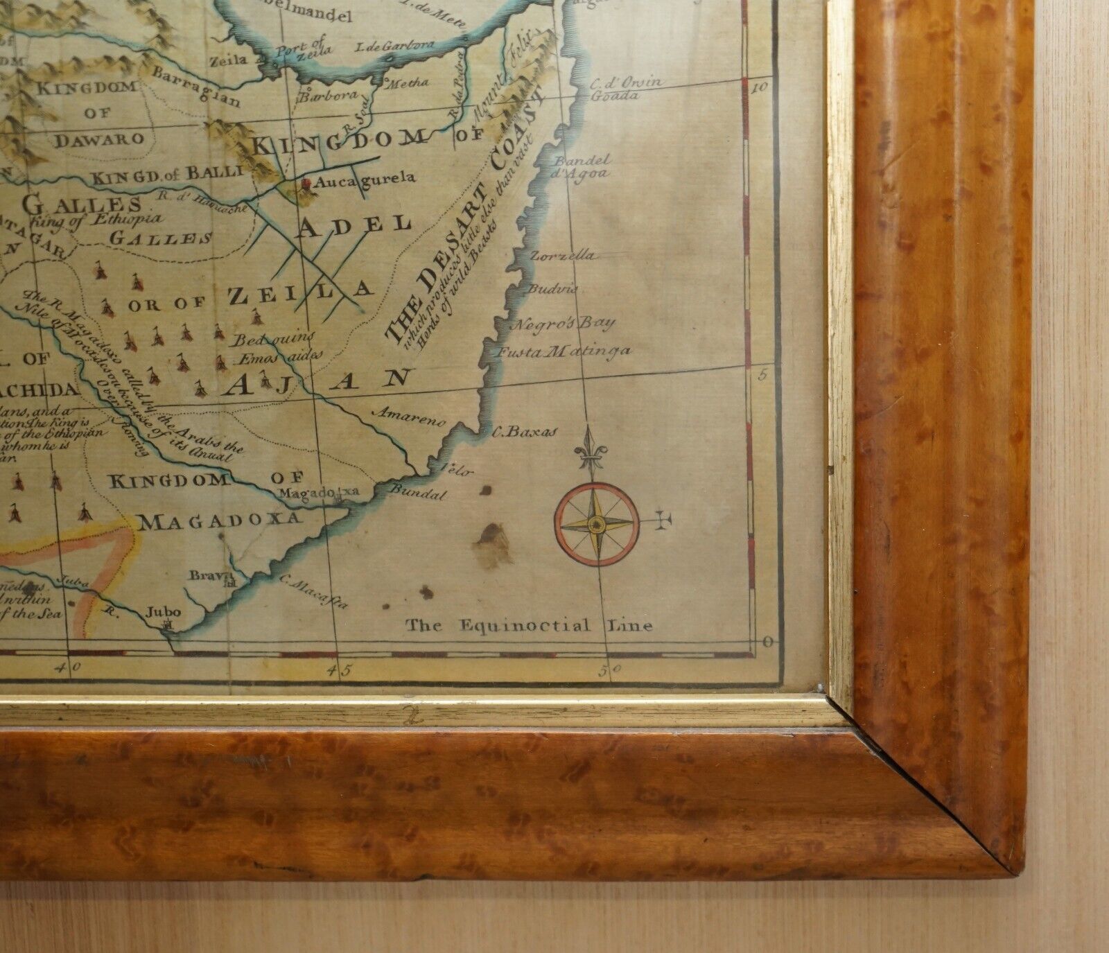 London 1744 Published Watercolour Antique Map Of East Africa By Eman Bowen photo 950.0