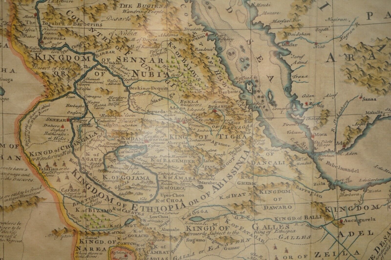 photo furniture London 1744 Published Watercolour Antique Map Of East Africa By Eman Bowen