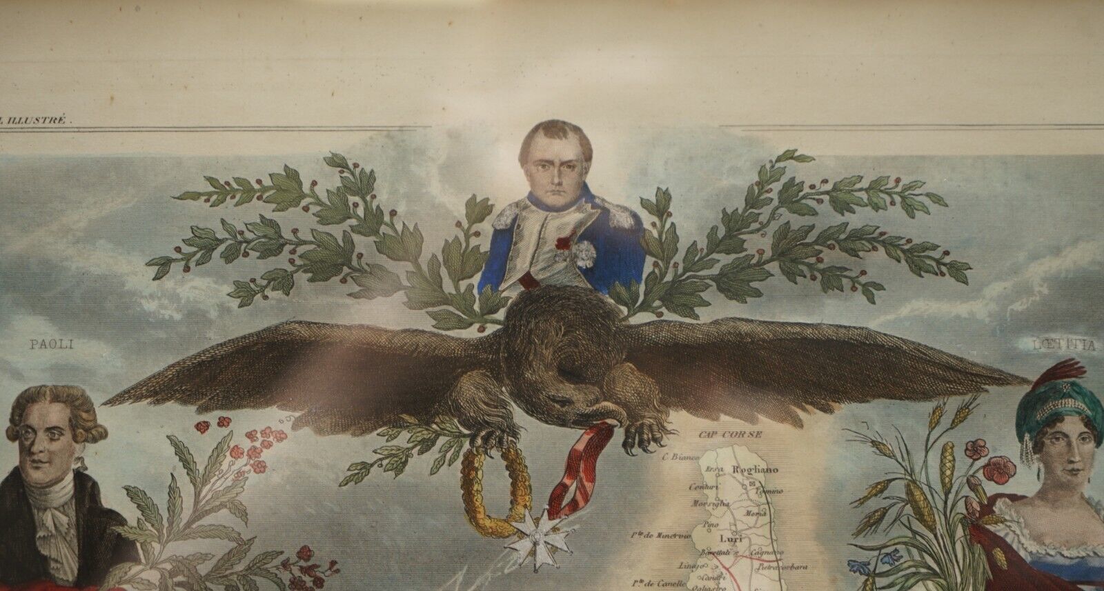 photo for sale Beautiful Colour French Antique 1856 Hand Watercolour Map Of Dept Des La Corse