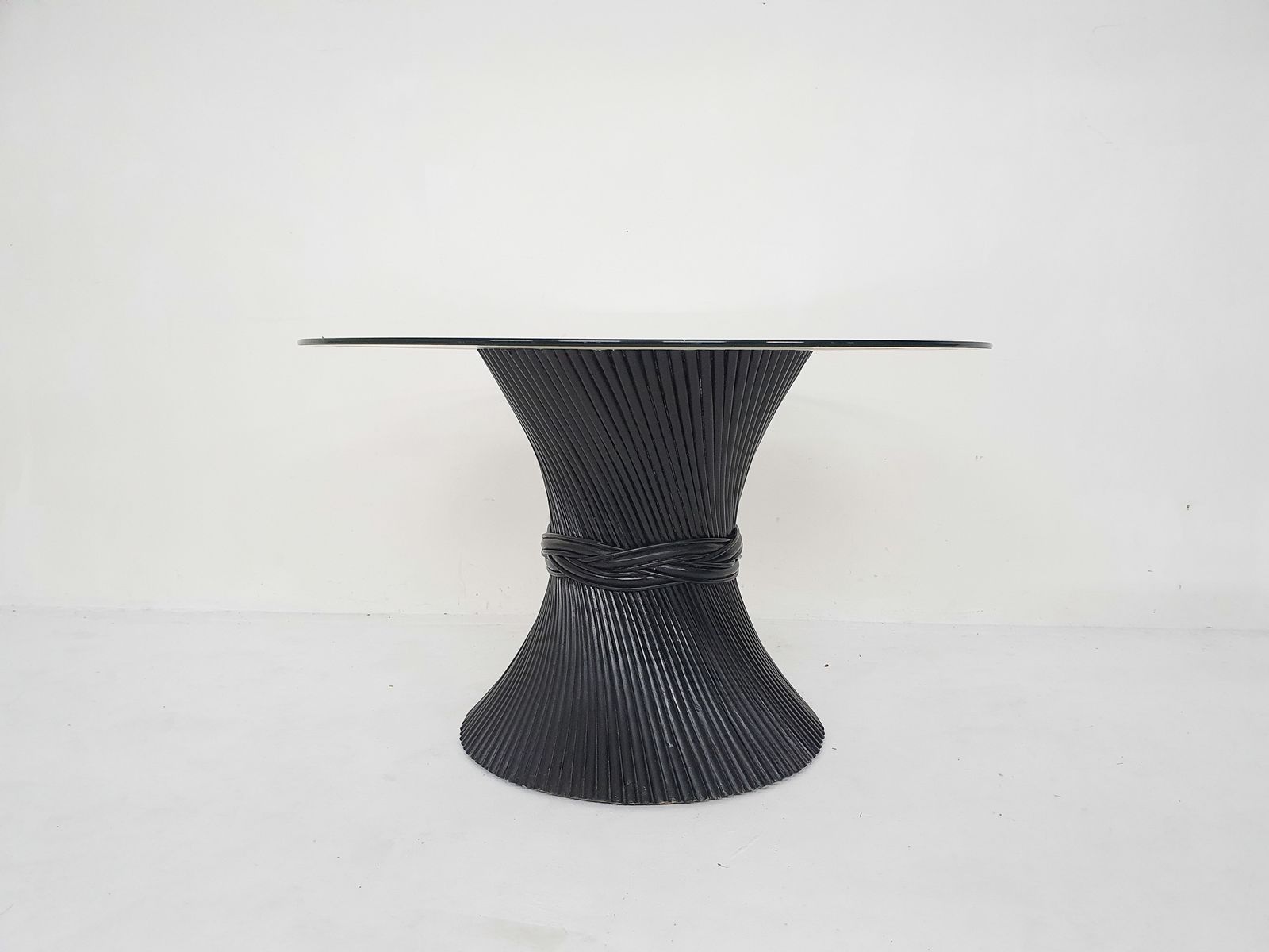 Bamboo And Glass Mcguire "Wheet" Dining Table, U.S.A, 1970's
