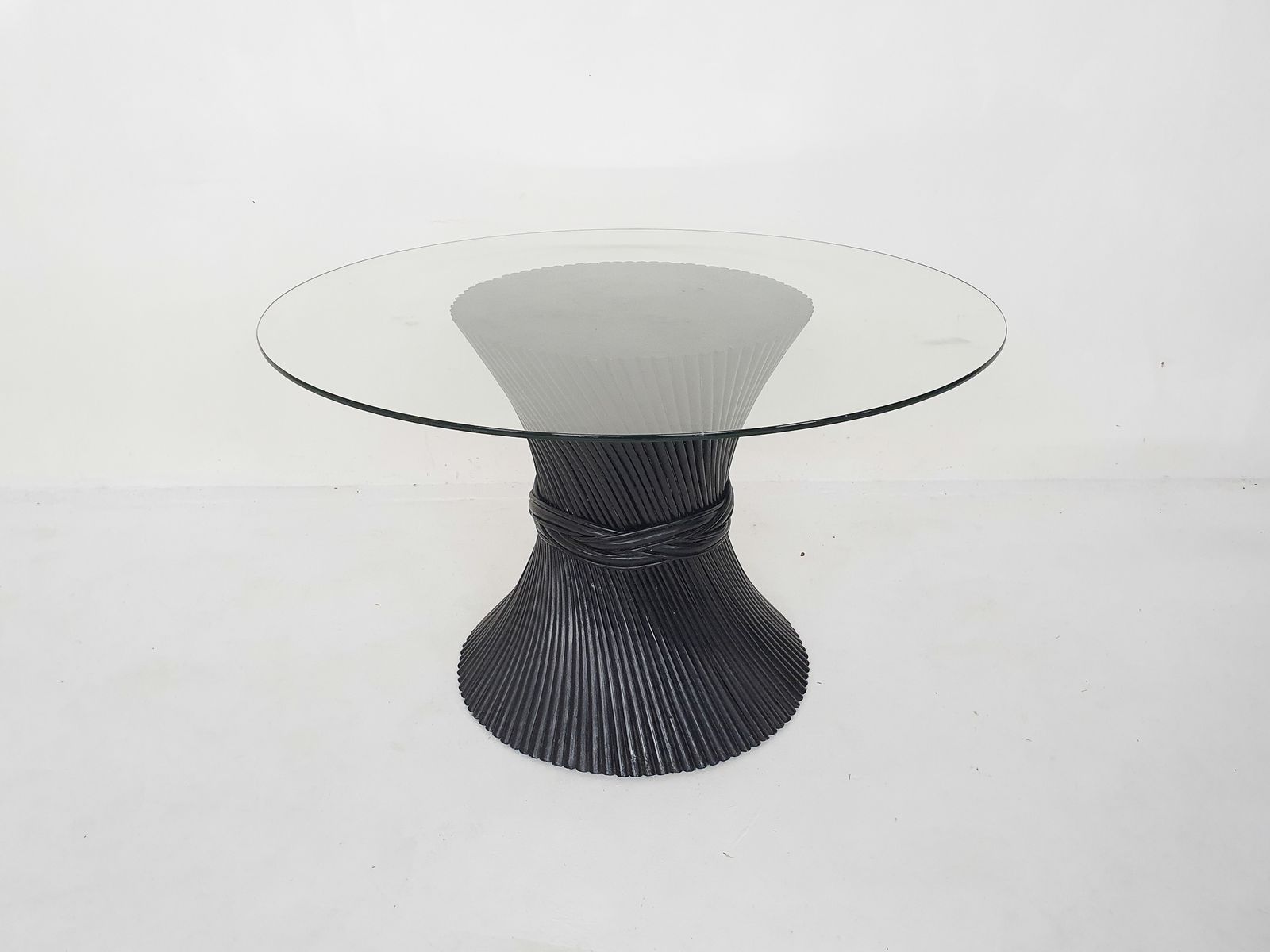 Bamboo And Glass Mcguire "Wheet" Dining Table, U.S.A, 1970's photo furniture