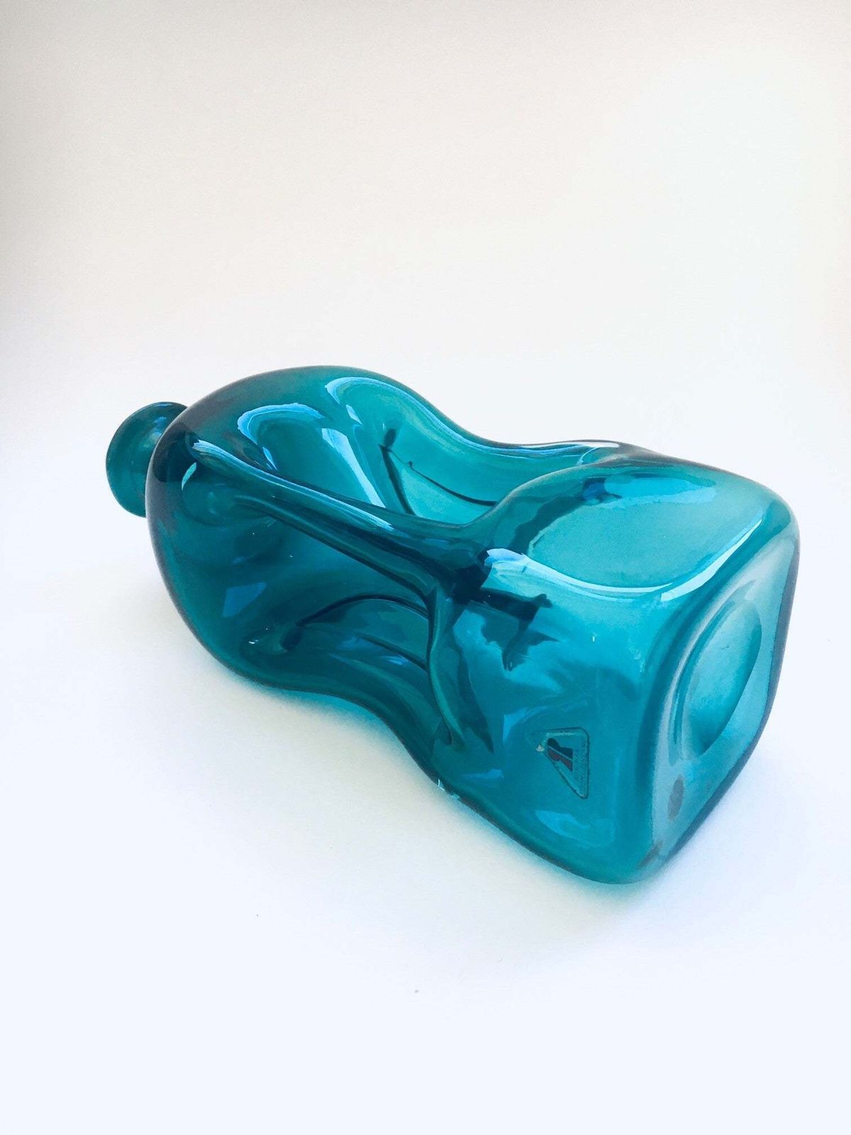 Midcentury Glass Kluk Kluk Pinched Decanter By Riihimaki Suomi Finland 1960's photo buy