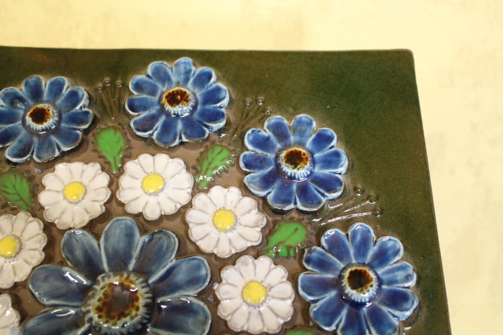 Jie Gantofta Of Sweden Floral Design Ceramic Plaque 60’s/70’s photo for sale