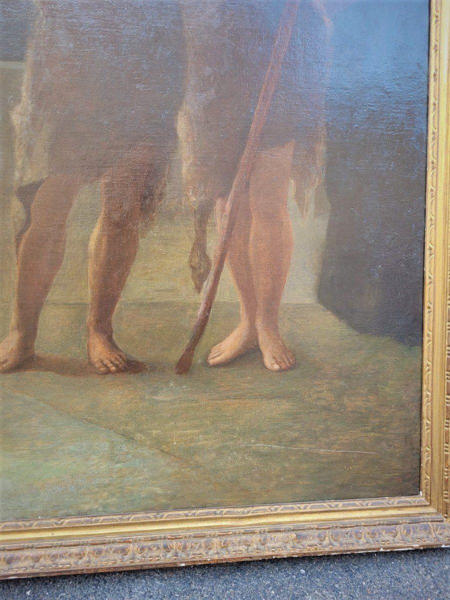 Large Neoclassical Oil On Canvas, "Young Emperor With Muses", 19th Century photo 4074.0