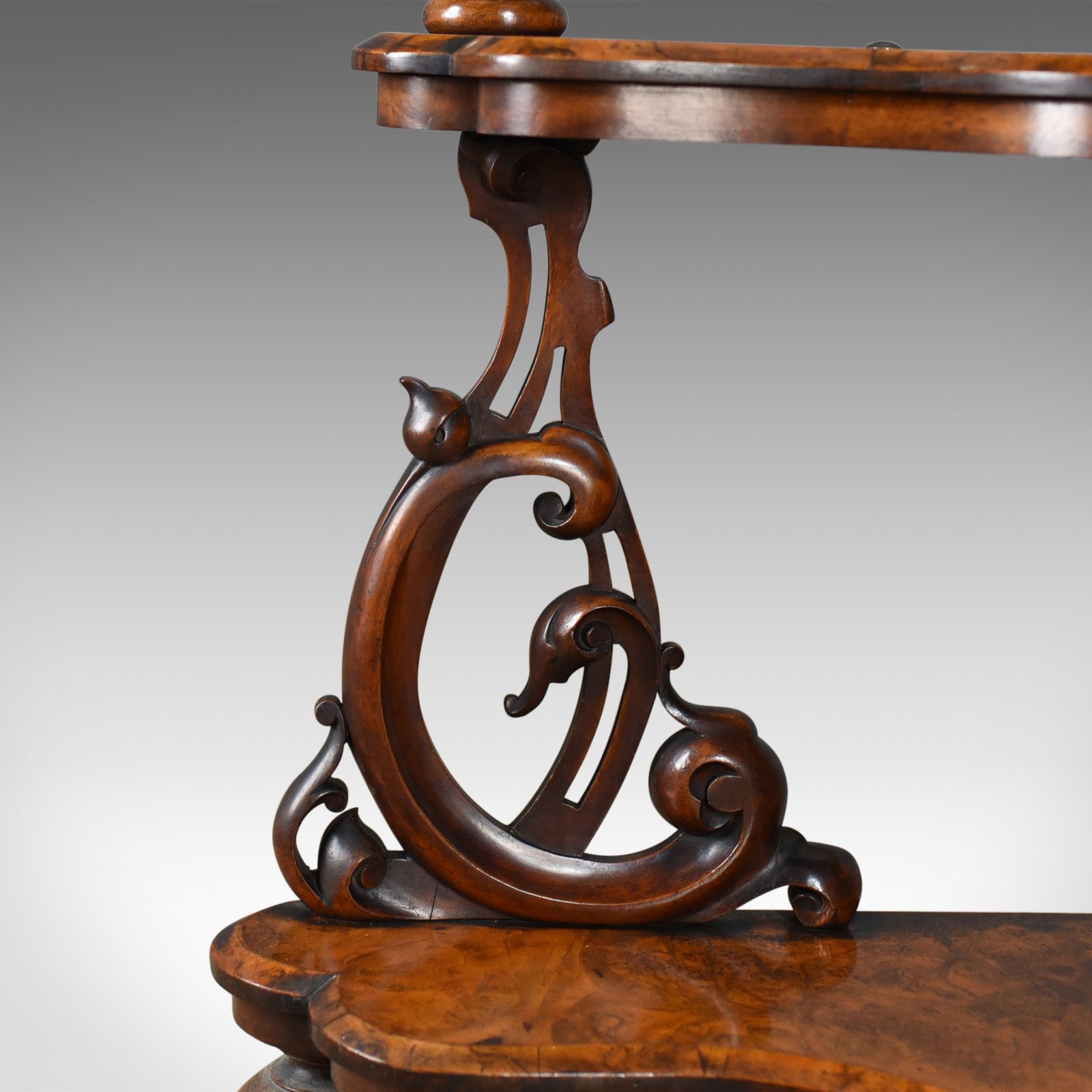 Antique Whatnot, Irish, Burr Walnut, Mirror Stand Robert Strahan & Co Circa 1840 photo vinterior