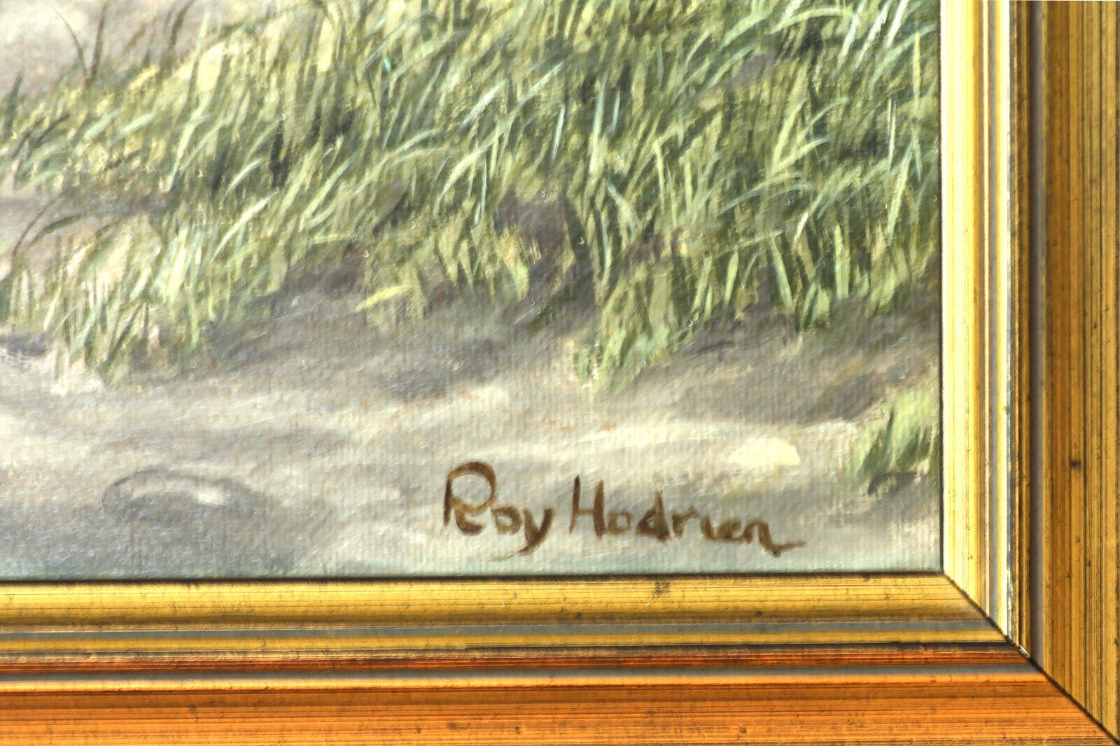 Oil On Board By Roy Hodrien. A Dandie Dinmont Terrier. photo for sale
