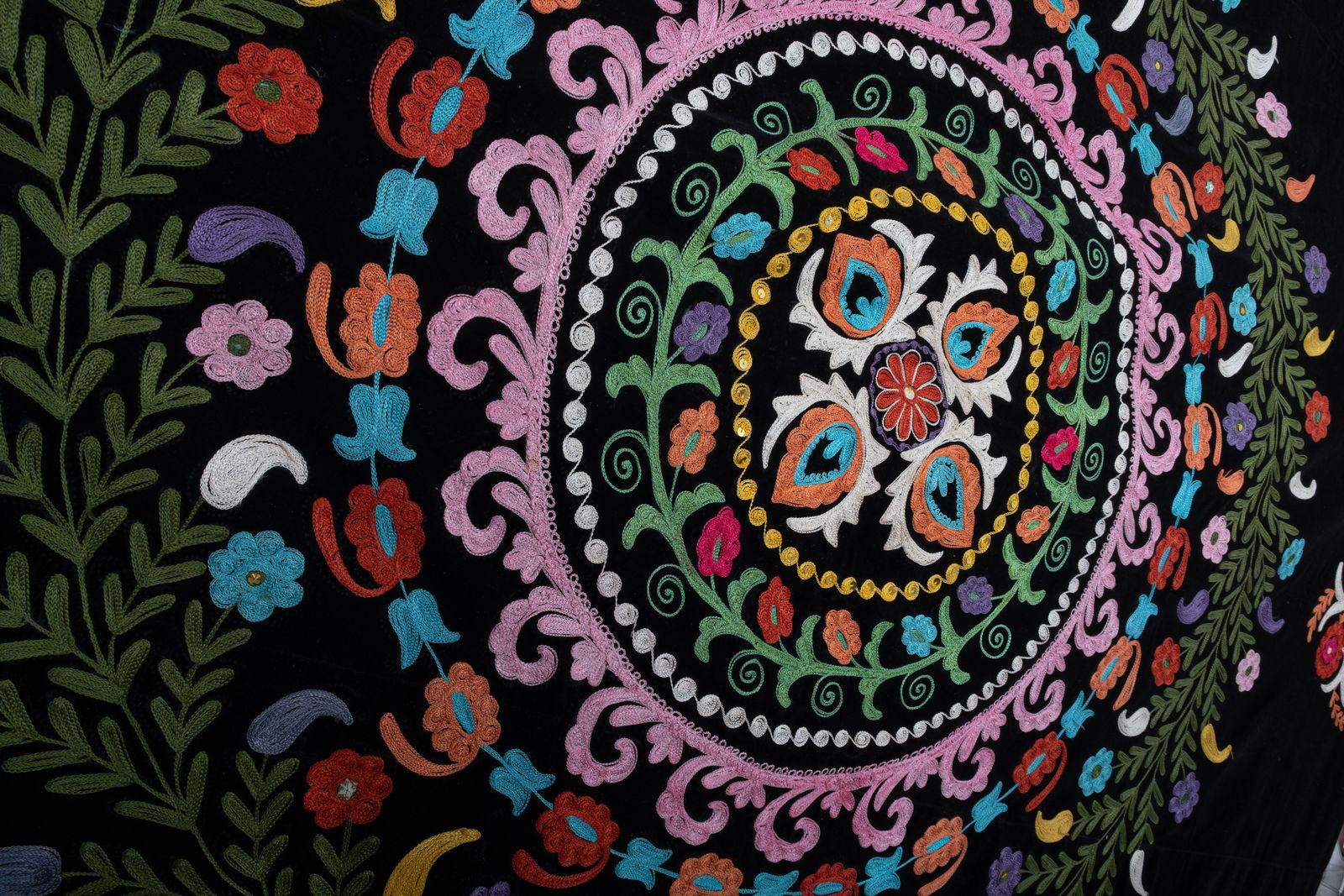 photo furniture Square Suzani Velvet Wall Hanging Decor   Uzbek Boho Tribal Textile