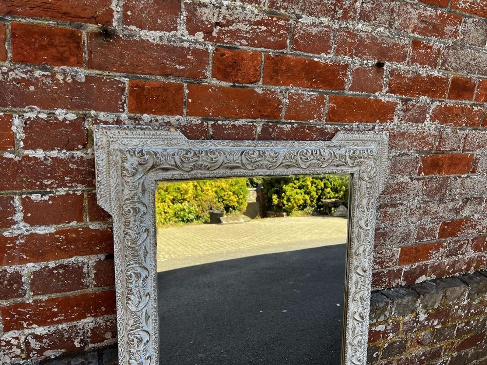 A Wonderful Highly Useful Antique French 19th C Carved Wood Mirror. photo vinterior