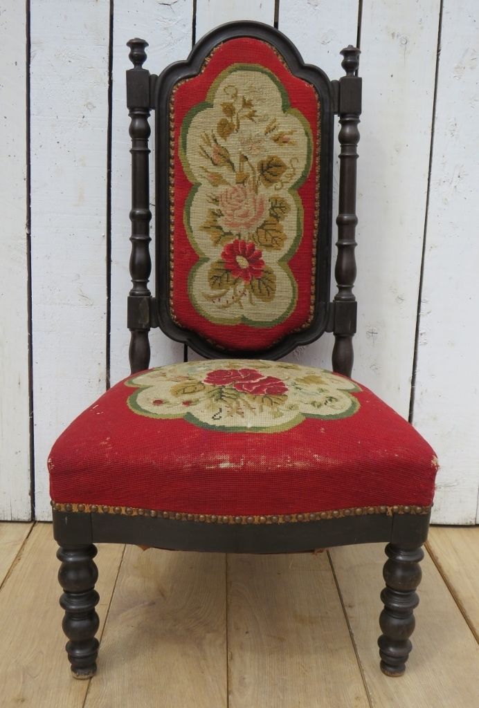 Antique French Prie Dieu Prayer Chair photo furniture