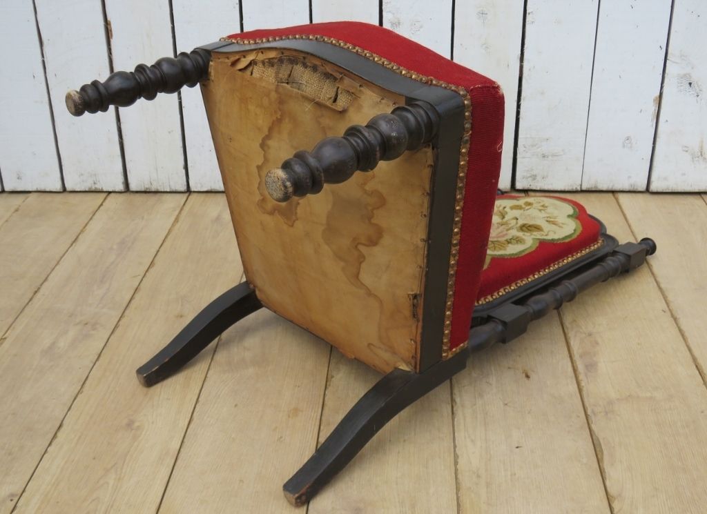 Antique French Prie Dieu Prayer Chair photo vintage