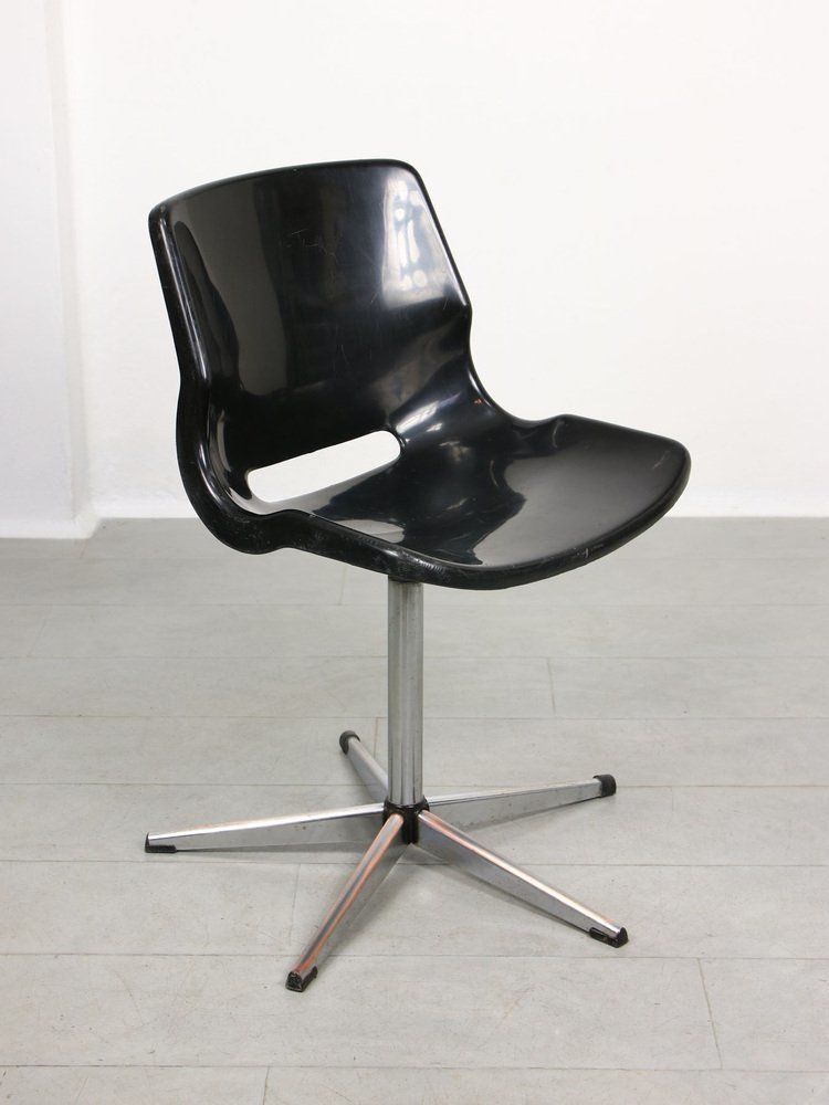 Swedish Overman Office Swivel Chair In Black By Svante Schöblom, 1970s photo vinterior