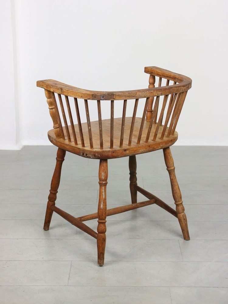 Furniture Antique Windsor Chairs With Low Back, Set Of 2 photo