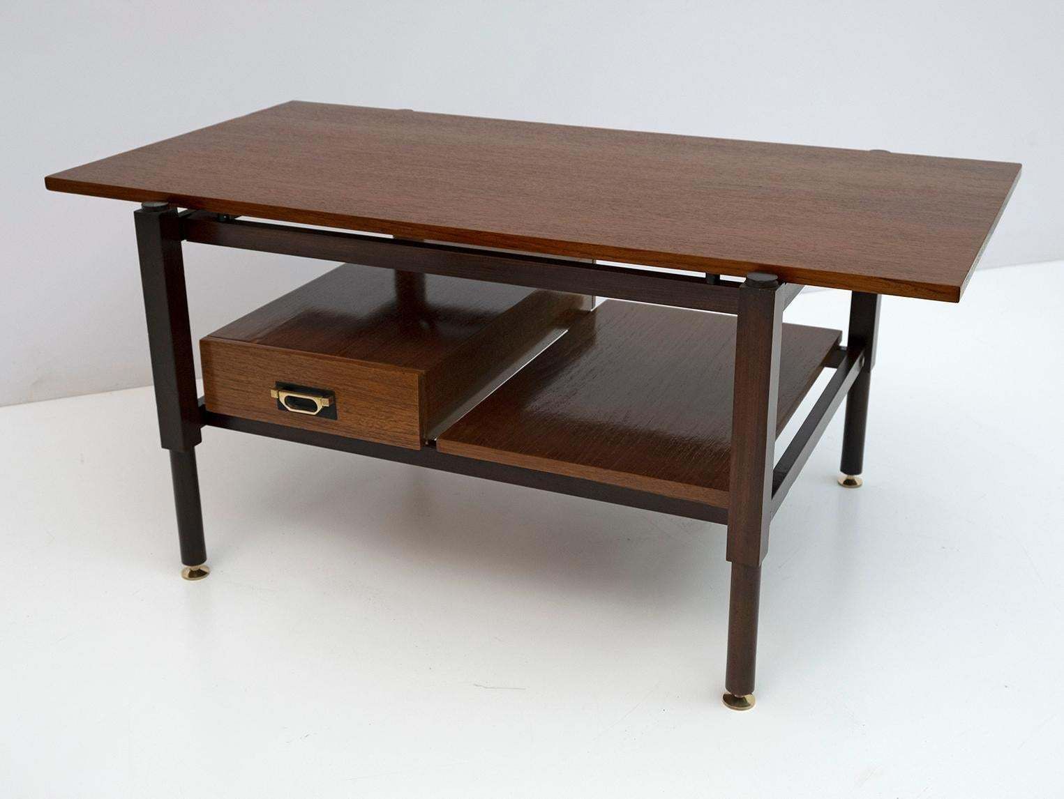 Ico Parisi Mid Century Modern Italian Mahogany Coffee Table, 1950s photo for sale