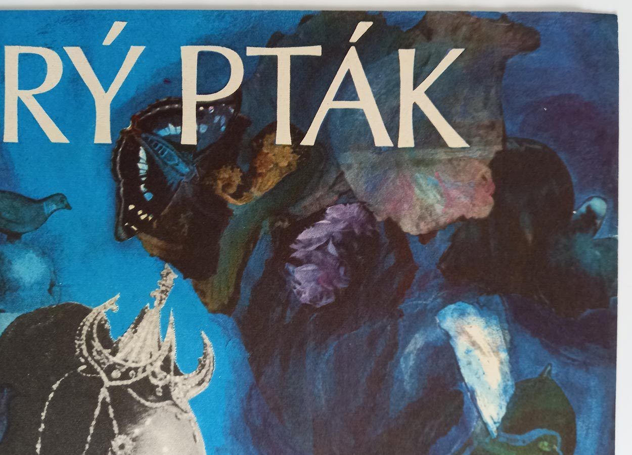 Original Film Poster, The Blue Bird, Eva Heřmanská, 1977, Genuine Czech Vintage Print photo furniture