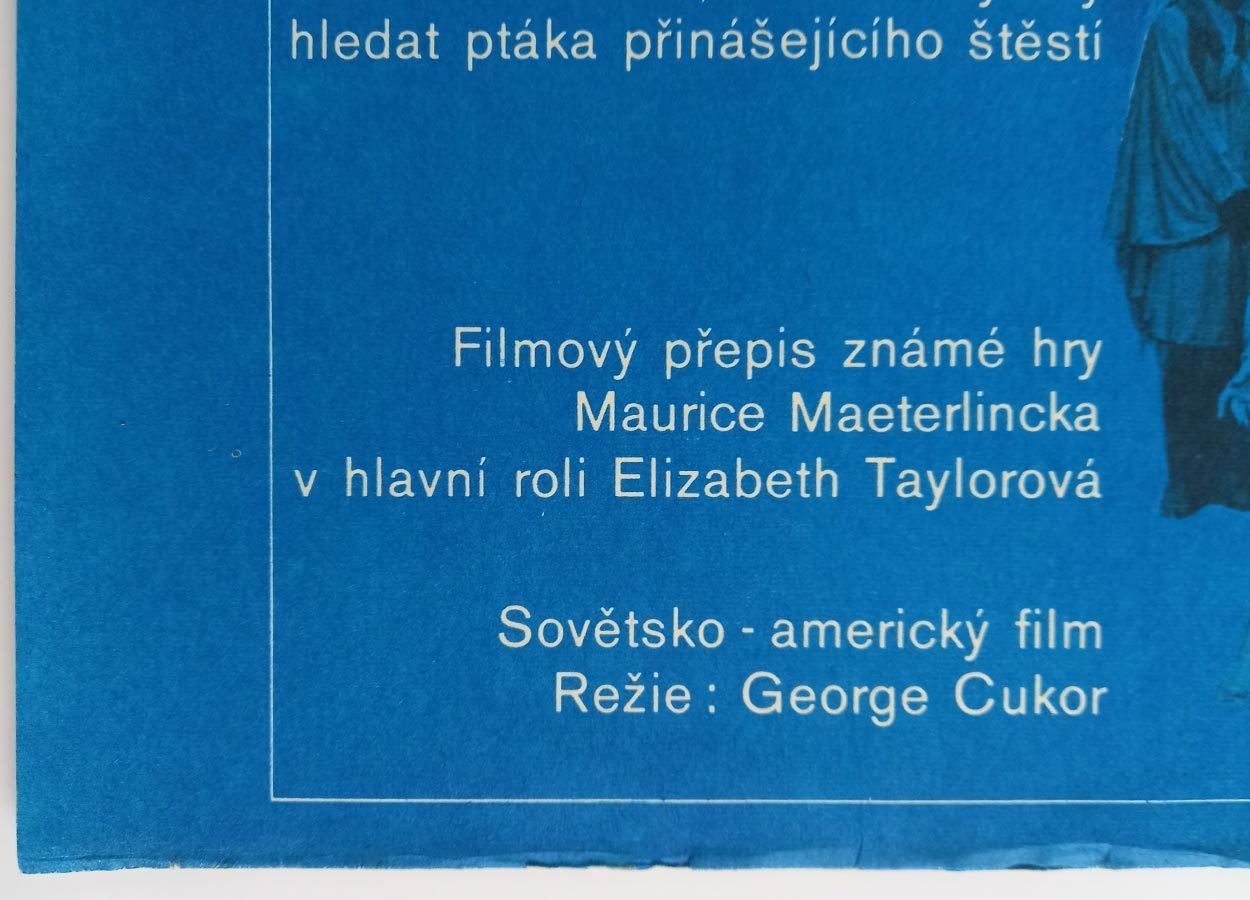 Original Film Poster, The Blue Bird, Eva Heřmanská, 1977, Genuine Czech Vintage Print photo for sale