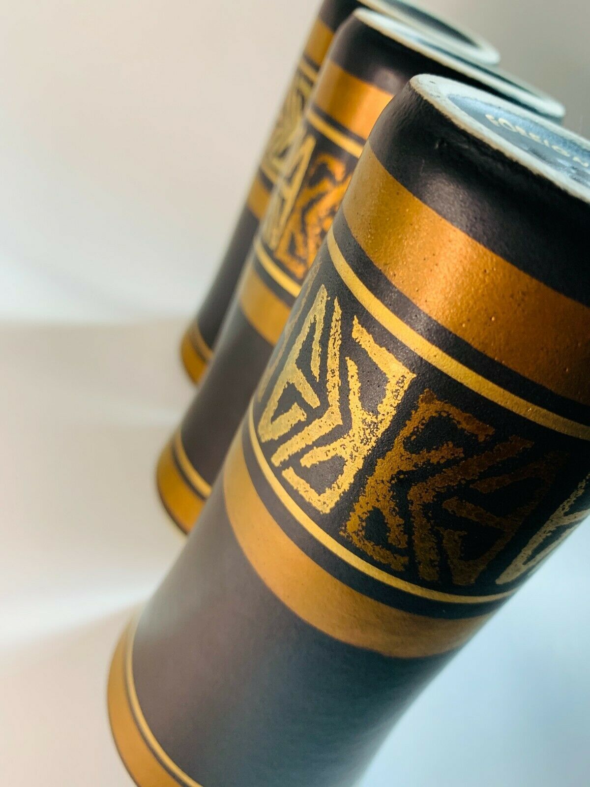 3 Mid Century Brown Gold And Bronze Vases By Dumler & Breiden West Germany photo for sale