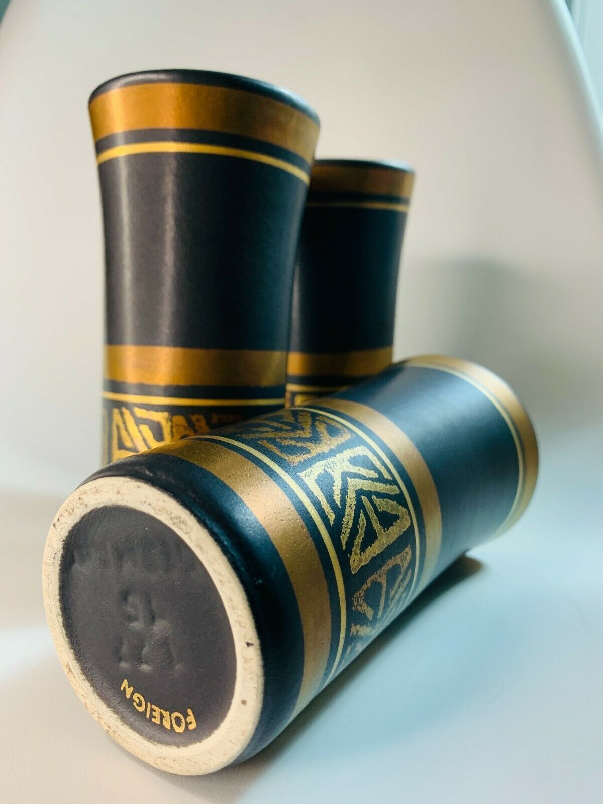 3 Mid Century Brown Gold And Bronze Vases By Dumler & Breiden West Germany photo vinterior