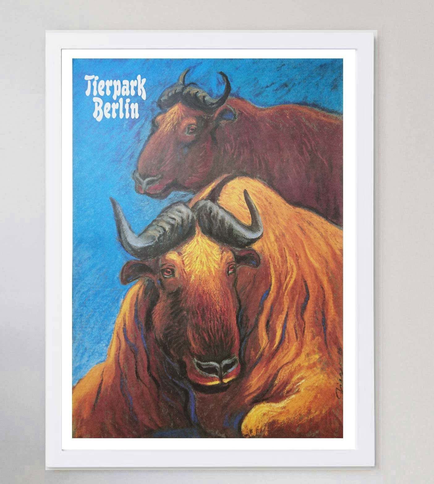 Berlin Tierpark  Golden Takin Original Vintage Poster photo for sale