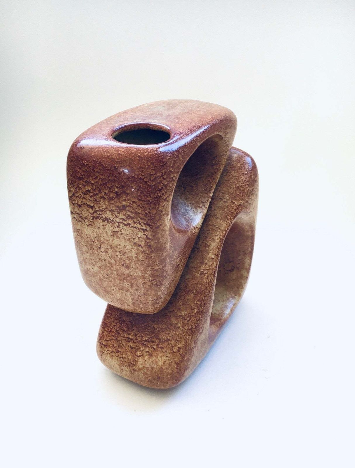 Abstracte Vaas Van Roberto Rillon Voor Bertoncello Ceramiche, Italië, Ca. Jaren 1960 photo Woonaccessoires