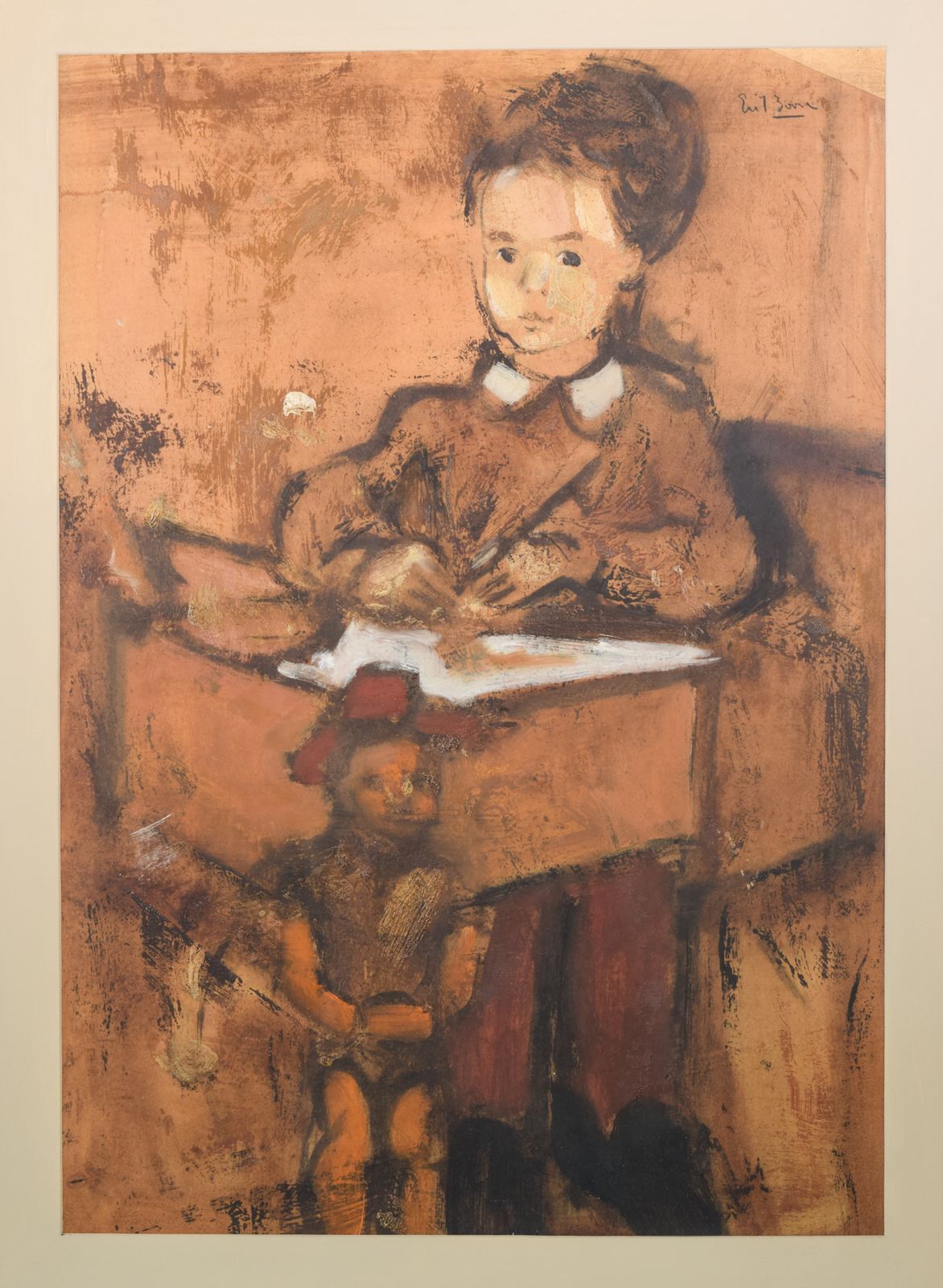 Girl And Puppet With Toy Horse