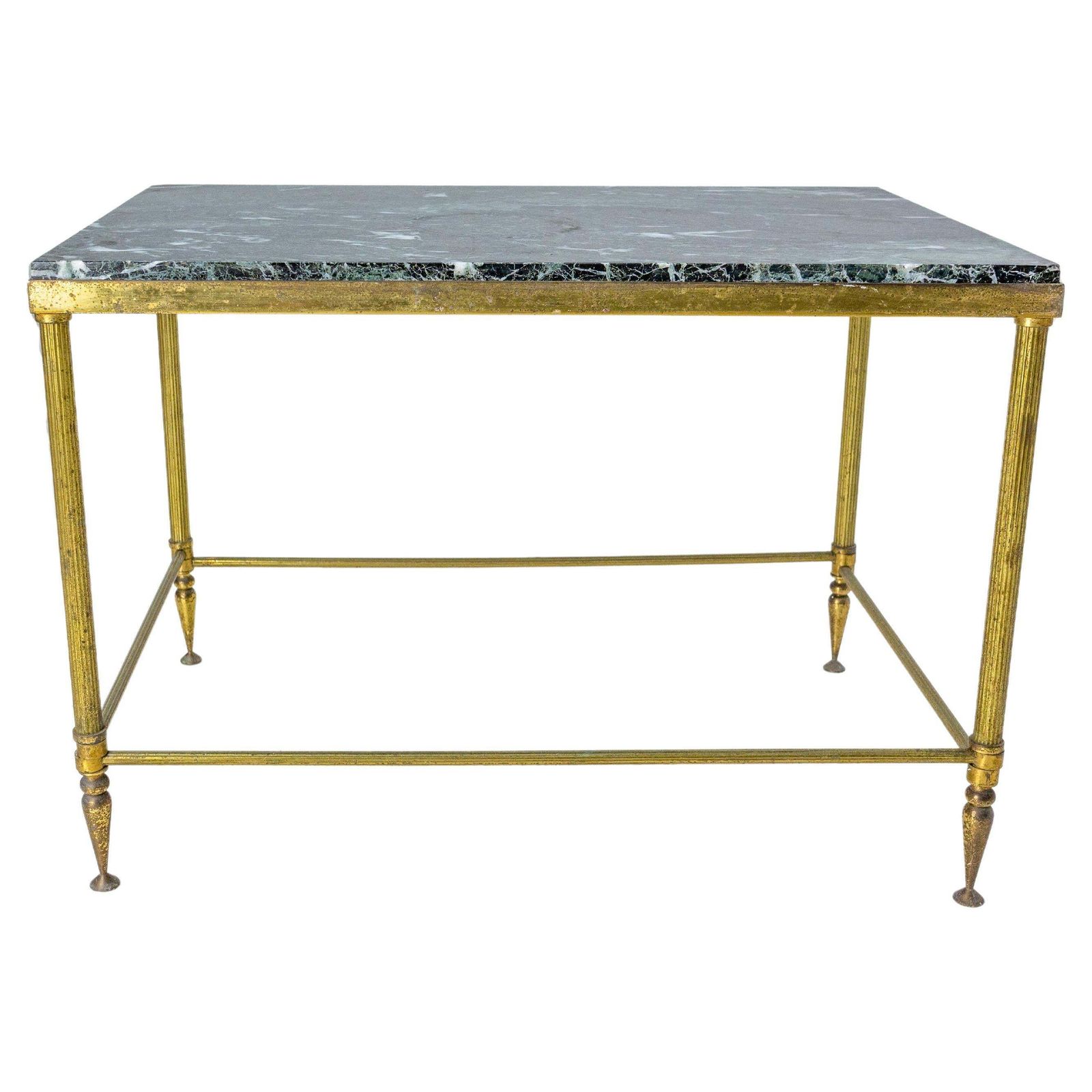Table basse de style Maison Jansen en marbre noir et laiton doré, mid-century, France