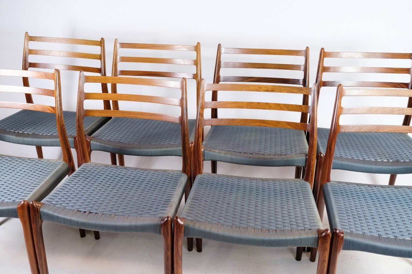 8 Dining Chairs Rosewood Model No 78 No Møller 1960 photo furniture