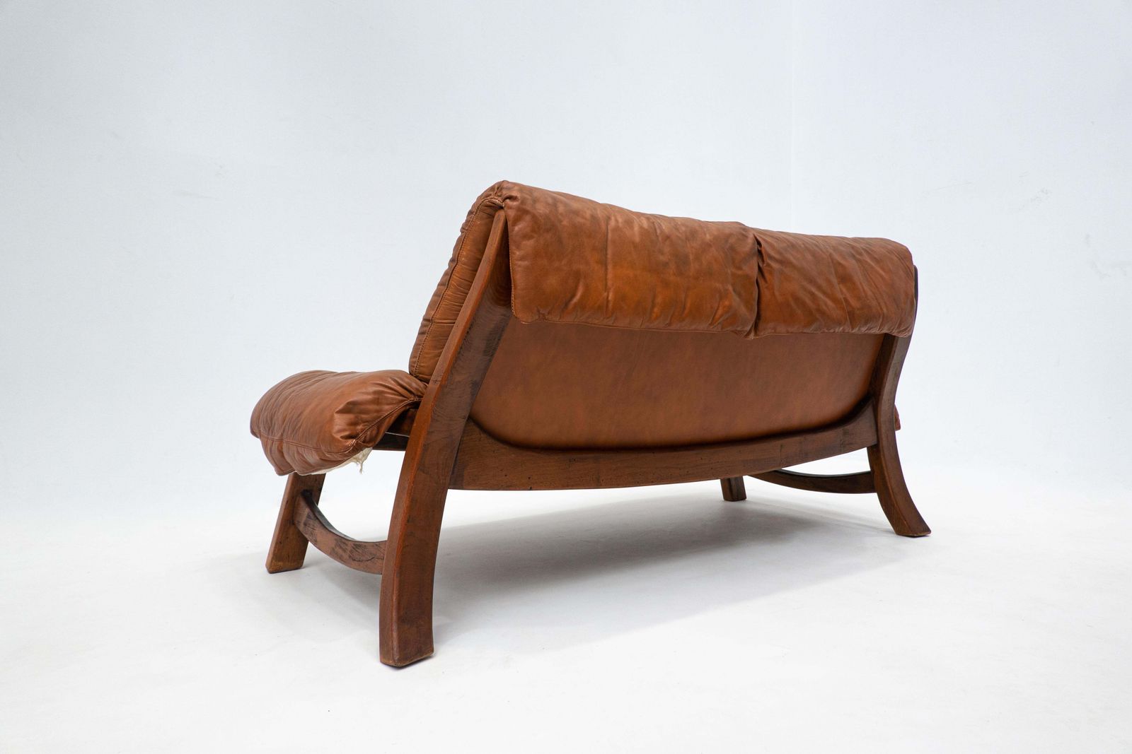 Mid Century Living Room Set, Original Cognac Leather, Brazilian Style, 1960s photo 5897.0