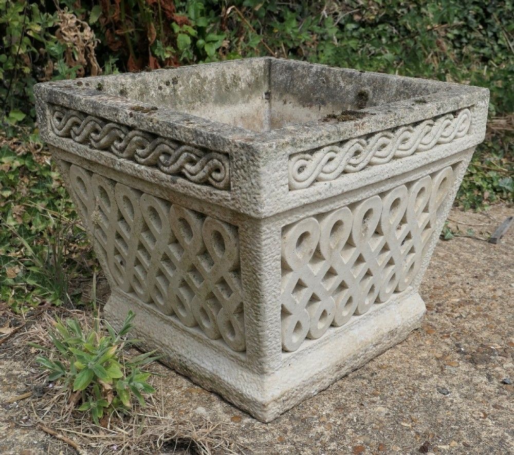 A Set Of 6 Classical Basket Weave Garden Planters photo 1800.0