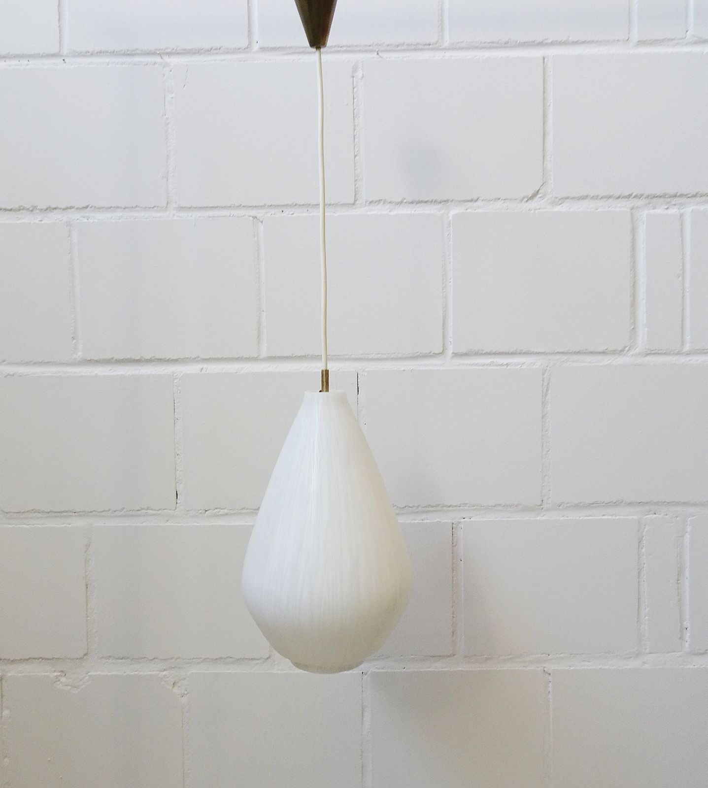 Glass Pendant Lamp, 1950s, Vintage photo 270.5