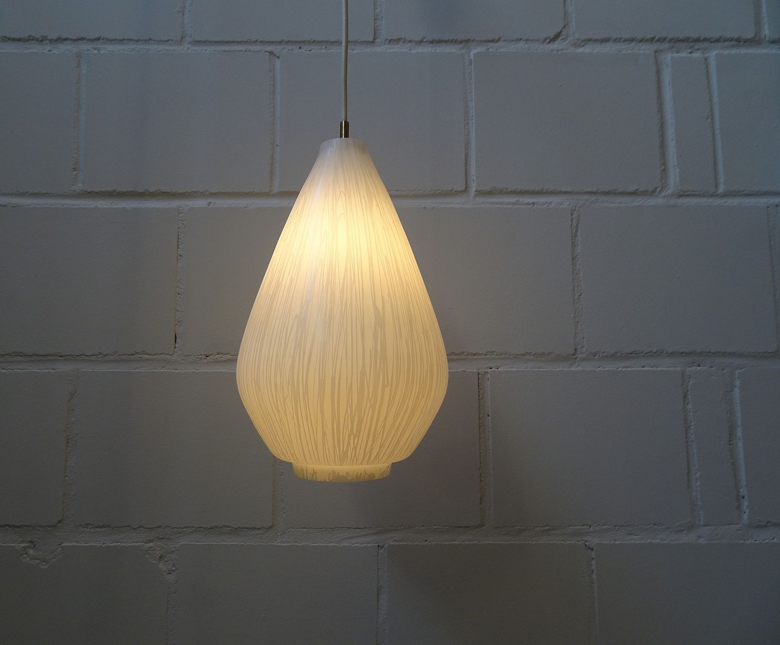 Glass Pendant Lamp, 1950s, Vintage