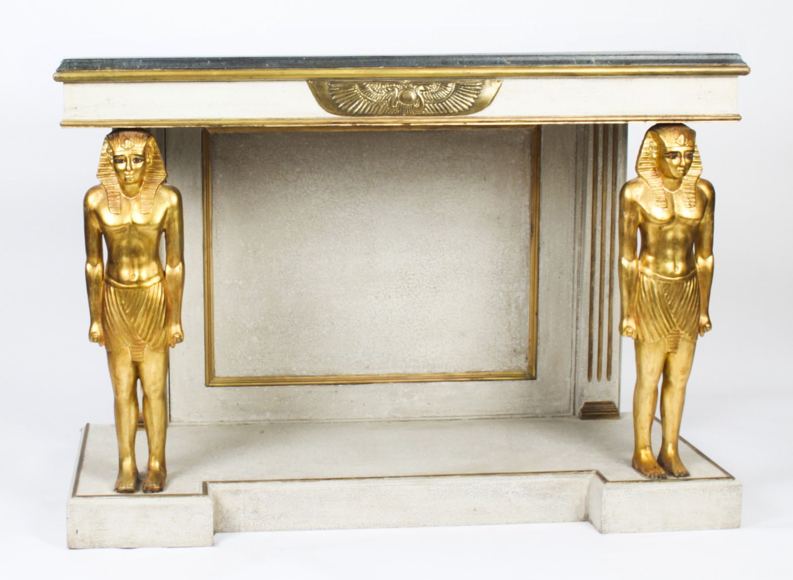 Vintage French Empire Style Painted Console Mid 20th Century photo furniture