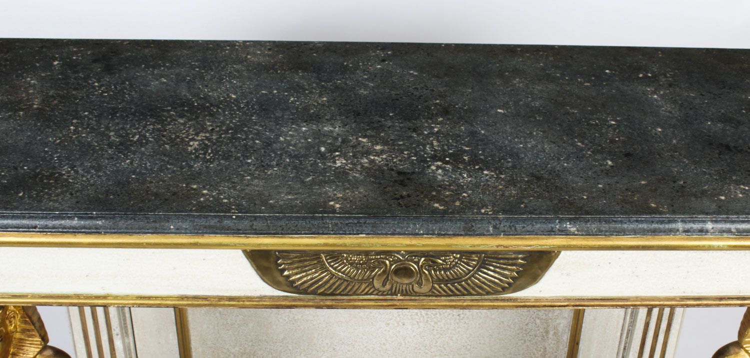 Vintage French Empire Style Painted Console Mid 20th Century photo vintage