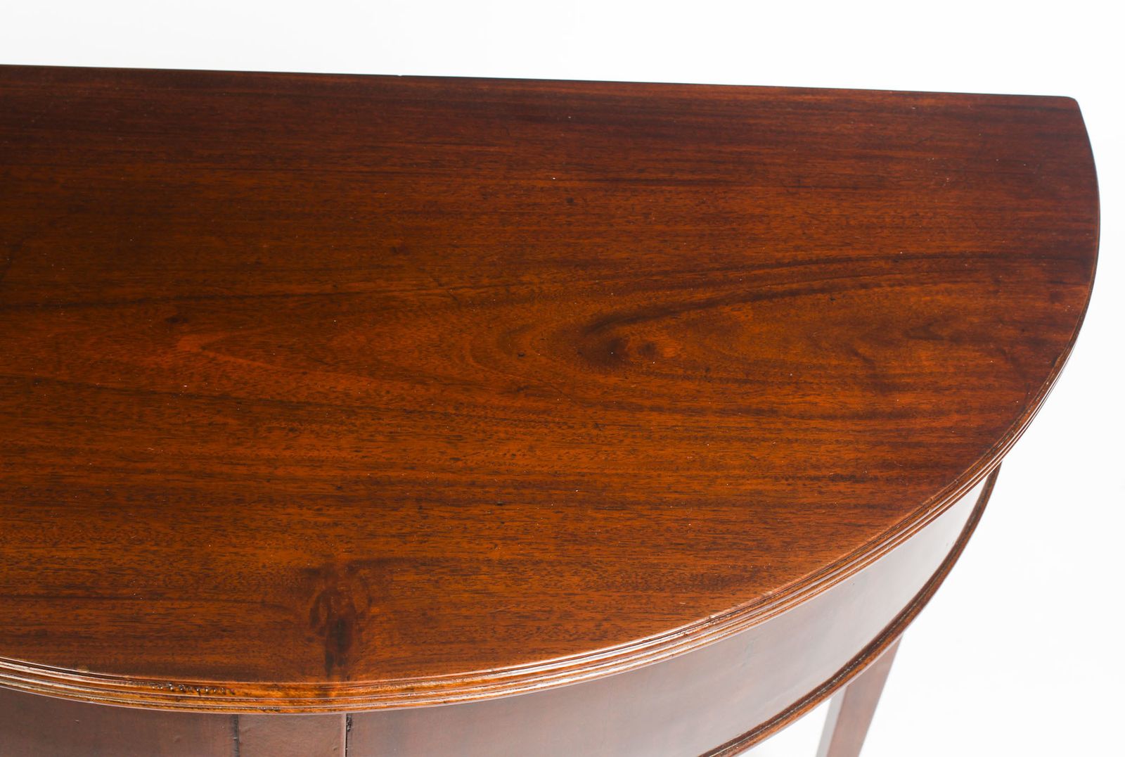 Victorian Mahogany Demi Lune Card Console Tea  19th C photo vinterior