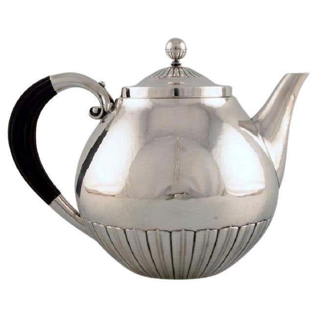 Johan Rohde For Georg Jensen, "Kosmos" Teapot In Sterling Silver