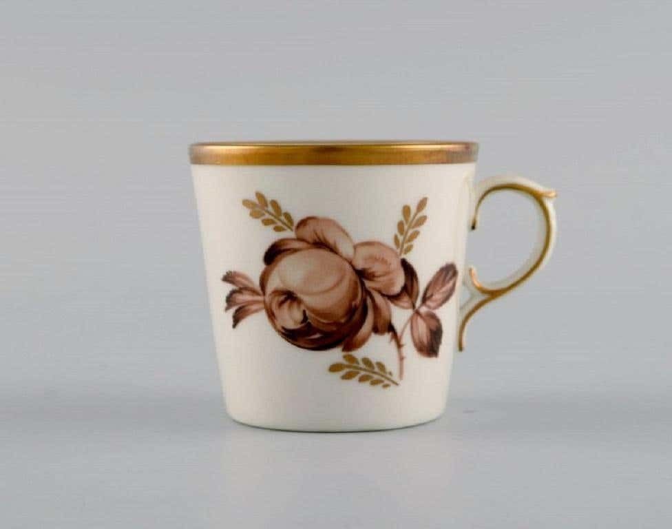 12 Royal Copenhagen Brown Rose Mocha / Coffee Cups With Saucers photo 404.0