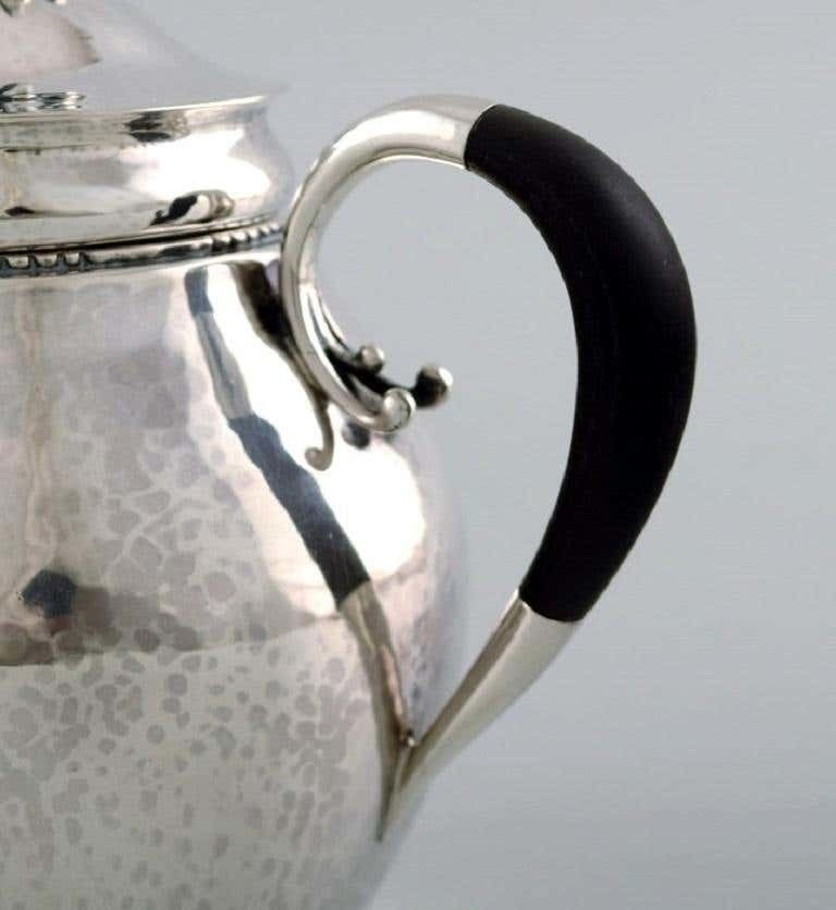 photo furniture Rare Georg Jensen Coffee Service In Sterling Silver With Ebony Handles